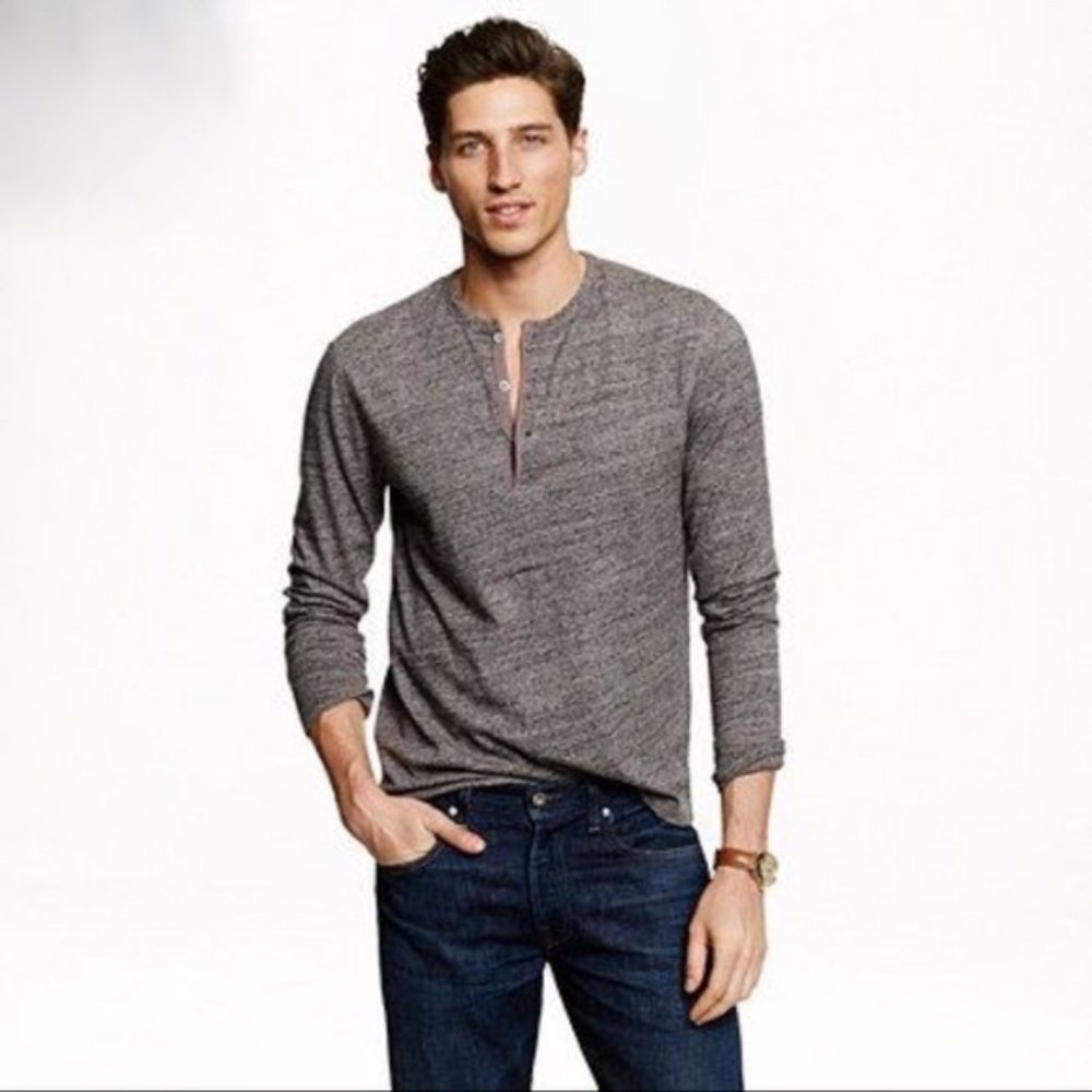 J. Crew Long Sleeve Henley Size L